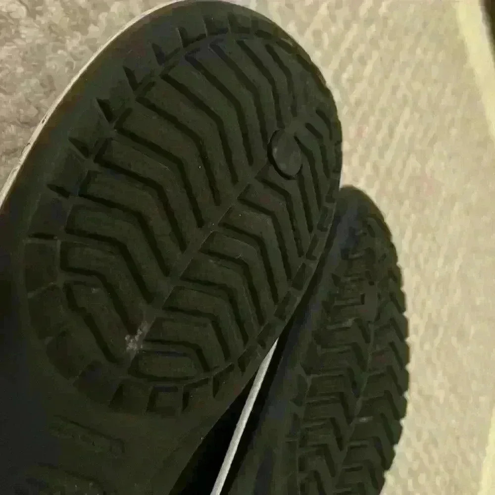 Crocs Crocband Flip Flops Black White Unisex Size M12 W14 Sandals - Picture 8 of 8